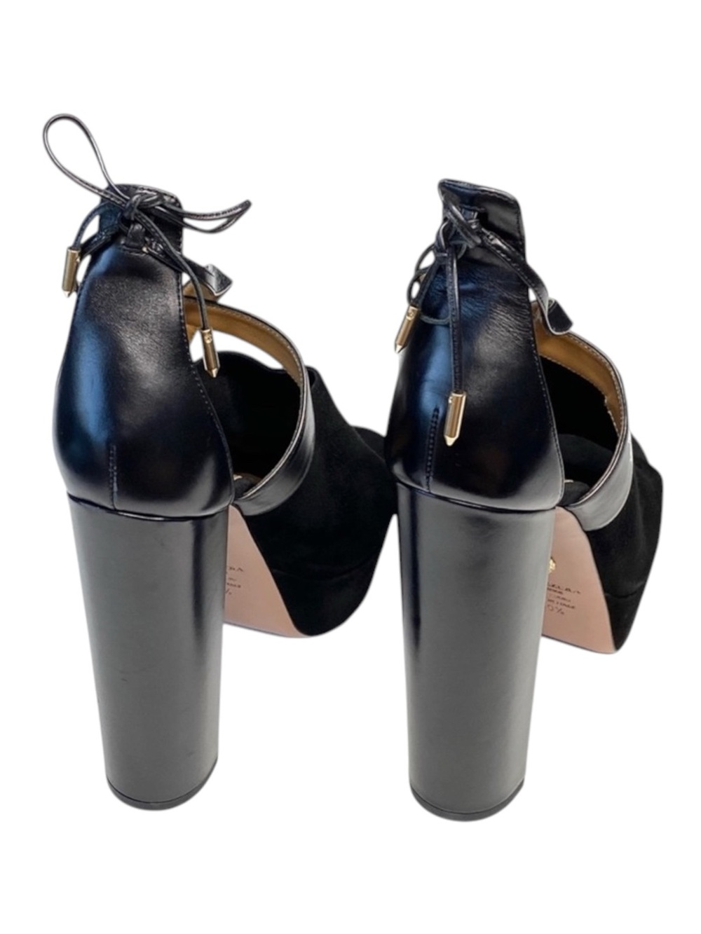 HTF: new Aquazzurra ☻︎ Kaya Plateau Platform Suede Sandals ☻︎ Red Carpet 40.5 10 - Picture 8 of 17